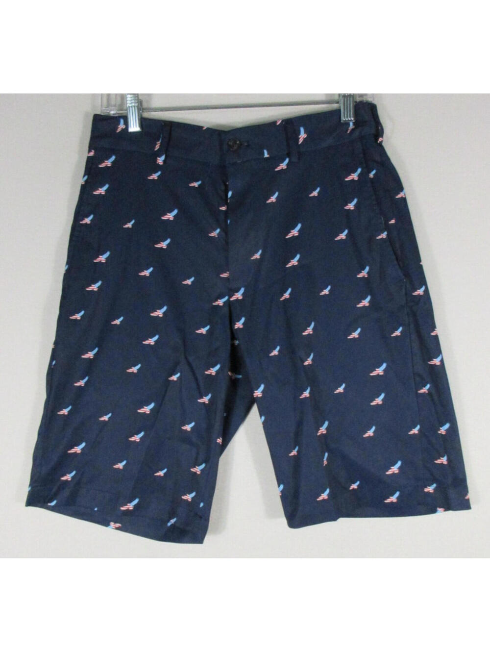Walter Hagen Mens USA Flag Double Eagle Print Flat Front Golf Short Size 30 Blue